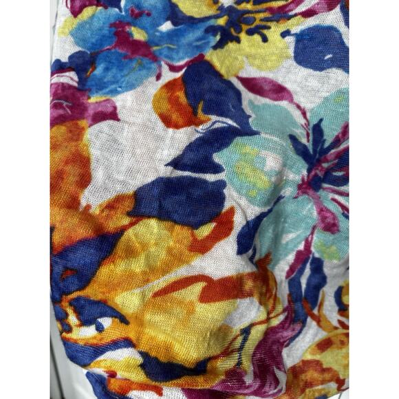 LRL Ralph Lauren Women Linen Shirt Tunic Colorful Floral Art Colorful XL Bright - Picture 4 of 6